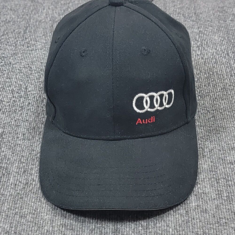 Audi Rings Logo Hat Mens Black South Orlando Dealership Strapback Baseball Cap